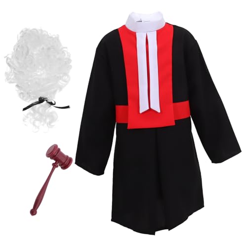 LALADEFIEE 1 Satz Richteruniform für Kinder Richter Perücke Kostüm Rollenspielkostüme für Kinder halloweenkostüme für Kinder halloweenkostüme+für+Kinder lustiges Kleinkinderkostüm Partyhammer von LALADEFIEE