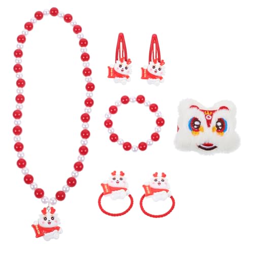 LALADEFIEE 1 Satz Schmuckset Für Kinder Für Kleine Mädchen Kleinkind Schmuck Kinderschmuck Mädchenschmuck Für Mädchen Schmuck Für Mädchen Kleinkind Kette Rot Harz von LALADEFIEE