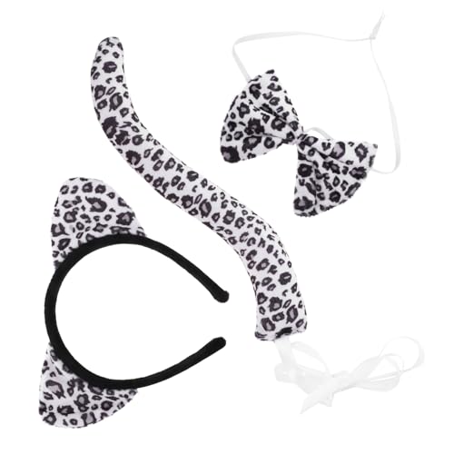 LALADEFIEE 1 Satz Schneeleoparden-Anziehset Kostümzubehör Kostümset Leopard fasching zubehör ohren Leopardenmuster Party-Kopfschmuck Halloween-Cosplay-Zubehör Leopardenkostüm Tierkostüm Stoff von LALADEFIEE