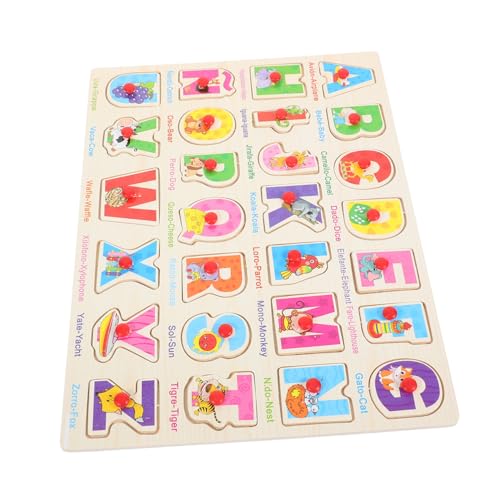 LALADEFIEE 1 Satz Spanisches Puzzle Passendes Spielzeug Für Vorschulkinder Puzzle Für Kinder Alphabettafel Spanisches Rätsel Puzzle-Spielzeug Lernpuzzle Für Kleinkinder Puzzle-Brett Holz von LALADEFIEE