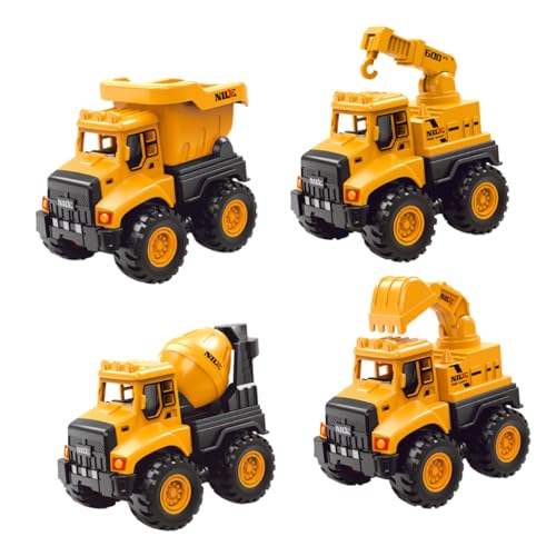 LALADEFIEE 1 Satz Technikfahrzeug Zurückziehen Engineering-Truck-spielset Traktorspielzeug Für Kinder BAU Spielzeugauto Mini-Autos Baufahrzeuge Lastwagen Bagger Bagger Fahrzeug Orange Abs von LALADEFIEE