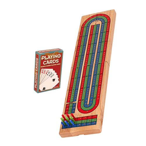 LALADEFIEE 1 Satz Tisch-Cribbage-Board mitbringspiel Traditionelles Kartenspiel Schachbrett wiederverwendbares Krippenbrett Spielbrett aus massivem Holz Krippenbrett aus Holz hölzern von LALADEFIEE