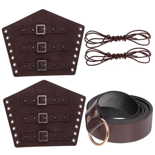 LALADEFIEE 1 Satz Vintage Hüftgurt Herren-taillengürtel Renaissance-Accessoires Für Herren Hosenbund Mittelalterlicher Wikingergürtel Hosengürtel Mittelalterliche Armschützer Leder von LALADEFIEE