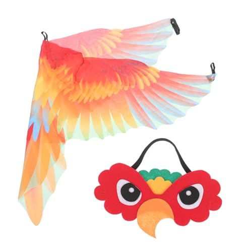 LALADEFIEE 1 Satz Vogel-Stirnband Halloween Papageien-Kostümflügel Papageienmaske tierkostüme für kinder karnevalskostüme kinder Papageienflügel für Kinder Papageienflügel verkleiden Tuch von LALADEFIEE