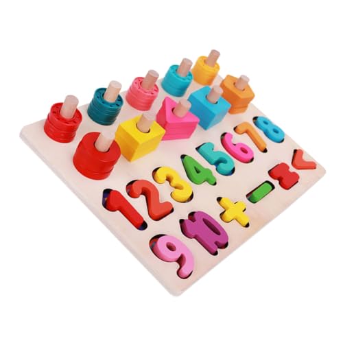 LALADEFIEE 1 Satz Vorschulspielzeug Puzzlematte Puzzlekleber Pädagogisches Kinderspielzeug Zahlenlernspielzeug Formensortierspielzeug Lernspielzeug Für Kinder Holzspielzeug Hölzern Colorful von LALADEFIEE