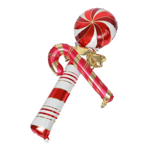 LALADEFIEE 1 Satz Weihnachtsbonbonballons Aufblasbare Ballondekoration Ballon Für Die Dekoration Party-layout-ballons Folienballon-ornament Bezaubernder Folienballon Aluminiumfolie Rot von LALADEFIEE