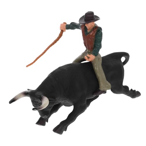 LALADEFIEE 1 Satz Western-Cowboy-Stier Miniaturbausatz Bullenreiter-Spielzeug Desktop-Spielzeug kinderzimmerdeko Spielzeug für Kinder Stierkampf-Modell simuliertes Stierkampfmodell PVC von LALADEFIEE