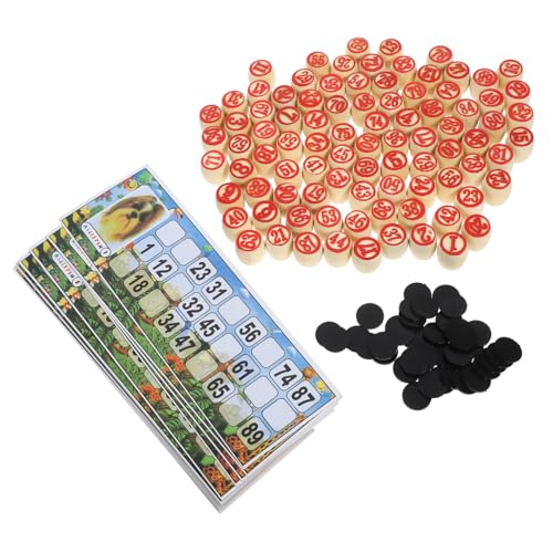 LALADEFIEE 1 Satz Zahlenschachspiel unterhaltungsspiele Spielfiguren b Toys holzspiel logisches Schachspiel-Spielzeug Spielen Oyunu Partyspiel Bingo-Zahlenkarten hölzern von LALADEFIEE