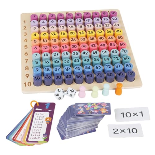 LALADEFIEE 1 Set 99 Multiplikationsbrett Vorschul Lernspielzeug Additionsbrettspiel Mathe Tisch Brettspiel Mathematikkarten Vorschul Zählspielzeug Hundert Brettpuzzles von LALADEFIEE