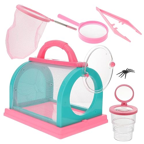 LALADEFIEE 1 Set Beobachtungsset Outdoor Beobachtungskäfig Türspielzeug Outdoor Kinderspielzeug Kleinkind Outdoor Spielzeug Kinderfangnetz Outdoor Erkundungsfänger Rosa Tuch von LALADEFIEE