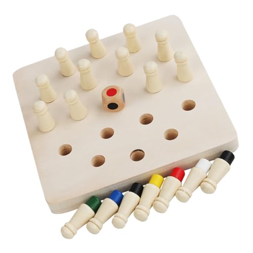 LALADEFIEE 1 Set Memory Spielzeug Brettspiele Für Kinder Memory Schach Logik Denken Trainingsspielzeug Holz Schachspiel Schach Matching Spiel Schachspielzeug Kleinkind Matching von LALADEFIEE