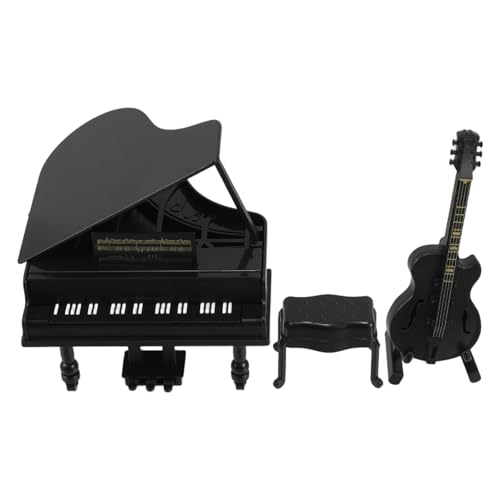 LALADEFIEE 1 Set Miniatur Klavier Und Gitarrenmodelle Puppenhauszubehör Kinderspielzeugsammlung Realistische Details Musikalisches Puppenhausmodell von LALADEFIEE