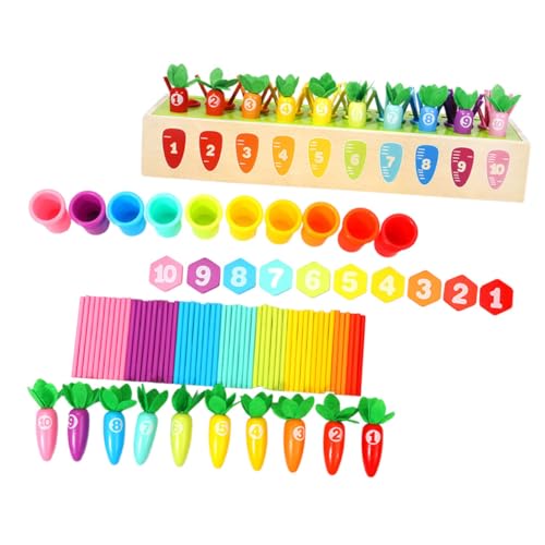 LALADEFIEE 1 Set Montessori Unterricht Kinderspielzeug Kinderspielzeug Holz Zahlensortierspielzeug Lustiges Blockspielzeug Interessantes Kinder Farbsortierspielzeug Kinderspielzeug von LALADEFIEE