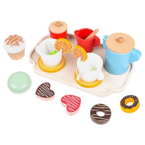 LALADEFIEE 1 Set Nachmittagstee Spielzeug Aus Holz Simulation Essen Und Dessert Rollenspiel Spielzeug Für Kinder Teeservice Für Die Spielküche Ideales Zubehör Für Kreatives Spielen von LALADEFIEE