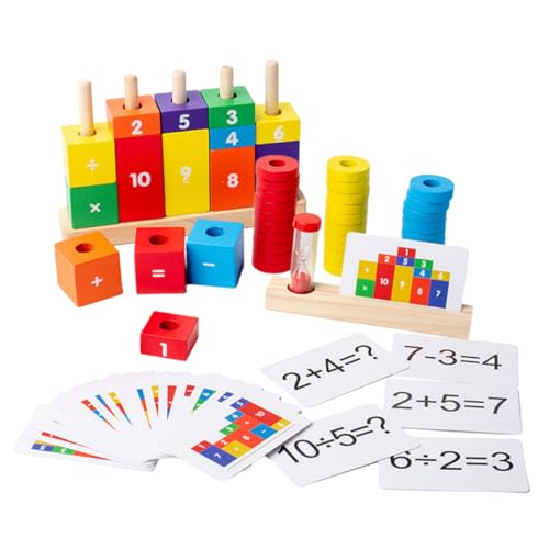 LALADEFIEE 1 Set Vorschulkinder Bausteine ​​Kindergarten Sicheres Spielzeug Lernspielzeug Kinderspielzeug Kinderspielzeug Arithmetik Lehrmittel Kleinkind Frühes Lehrspielzeug Glas Bunt von LALADEFIEE