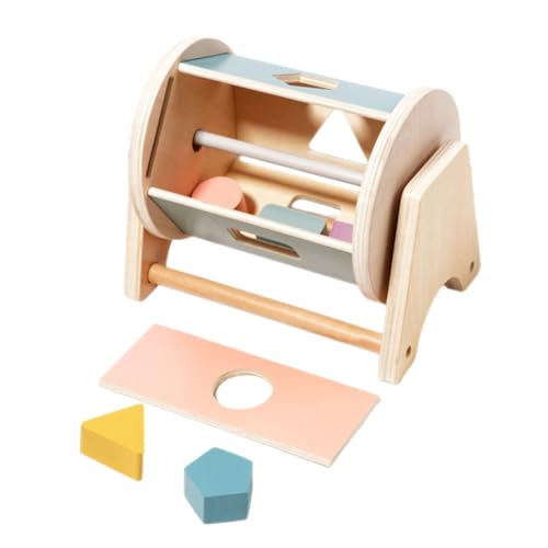 LALADEFIEE Kindergarten Spielzeug Motorikspielzeug Baby Holzspielzeug Für Formsortierwürfel Mit Trommel Für Frühe Motorische Fähigkeiten Montessori Lernspielzeug Zur Farberkennung Und Kognitiven 1 Set von LALADEFIEE