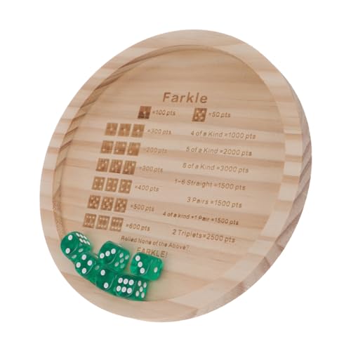 LALADEFIEE 1 Set Würfeltablett Kleine Holzwürfel Brettspiel Holzwürfel Familientreffen Würfelspiel Würfelhalter Würfelspiel Spielset Farkle Würfelplatte Farkle Würfelspielzeug von LALADEFIEE