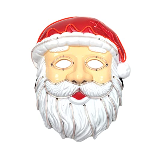 LALADEFIEE Einzelne Kreative Santa Claus Maske Leuchtende Weihnachtsmaske Für Und Erwachsene Ideal Für Weihnachten Partys Und Kostüme Xmas Luminous Mask von LALADEFIEE