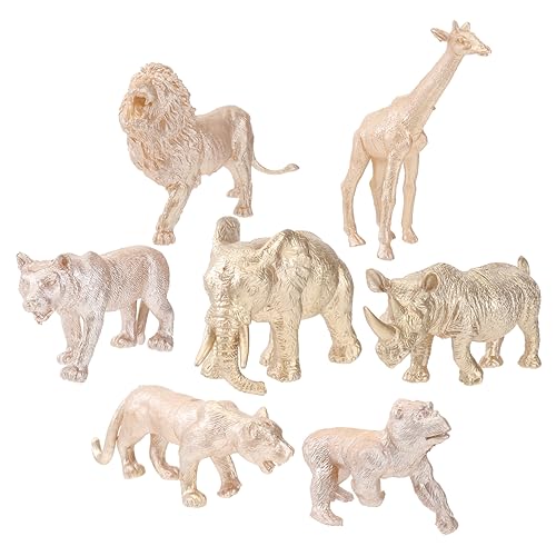 LALADEFIEE 1 Tiermodell-Ornamente Kuchen Spielzeug Mini-Plüschtiere Dschungeltier Kuscheltiere weihachtsgeschenk weihnachstsgeschenk tierisches Ausstellungsmodell Tierdekoration PVC Golden von LALADEFIEE