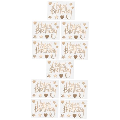 LALADEFIEE 10 Stück „Alles Zum Geburtstag“ Aufkleber Luftballons Aufkleber Für Kinder Buchstabenaufkleber Luftballons Golddekor Dekorieren Wandaufkleber Dekor von LALADEFIEE