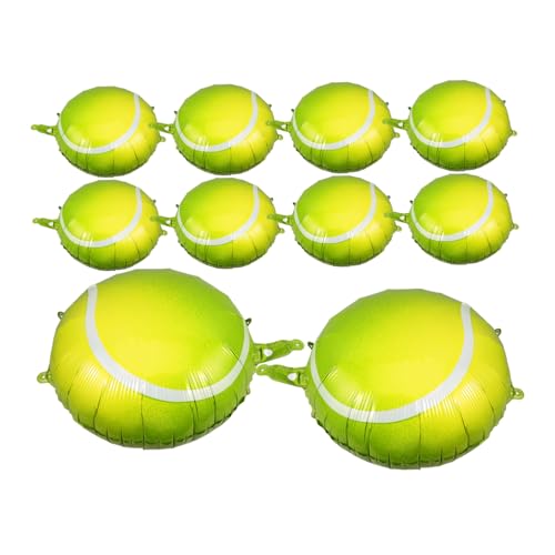 LALADEFIEE 10 Stück Aufblasbarer Tennisballon Aluminiumfolienballons Sport Themenballons Geburtstagsparty Dekoration Geburtstagsdekoration Ballon Requisite Tennis Ballons Babyparty von LALADEFIEE