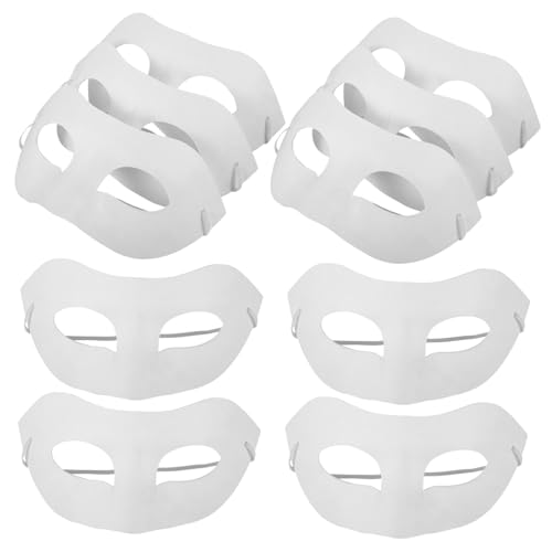 LALADEFIEE 10 Stück DIY Papiermasken Blanko Kunstmasken Für Maskerade Und Cosplay Partys Bastelset Für Kinder Und Erwachsene Ideal Zum Bemalen Und Gestalten von LALADEFIEE