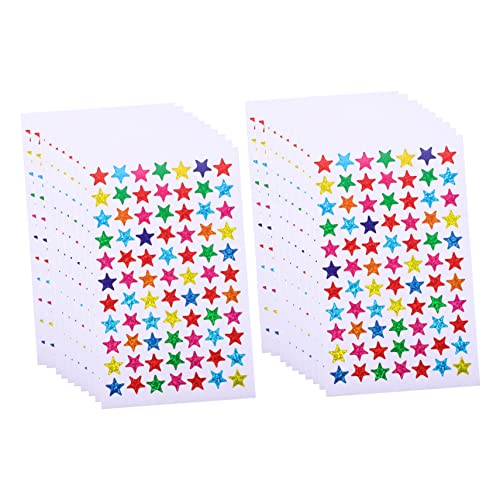 LALADEFIEE 100 Blatt Pentagramm-Aufkleber Aufkleber Für Geschenkanhänger Belohnungsaufkleber Für Kinder Aufkleber Für Geschenkpakete Handkontoaufkleber Album-Star-Aufkleber Sterndekor Papier von LALADEFIEE