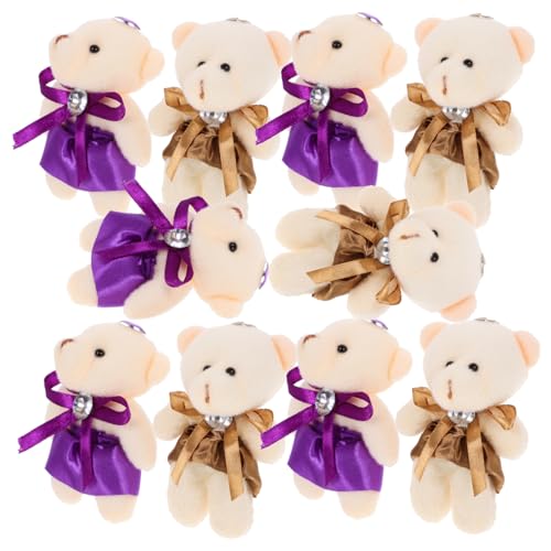 LALADEFIEE 10St Bärenpuppe ausgestopftes Tierspielzeug Cartoon-Puppe Cartoon-Plüschbär Flauschige Kuscheltiere Plüschbär Anhänger für Rucksäcke Baumschmuck Partydekorationen PP Baumwolle von LALADEFIEE