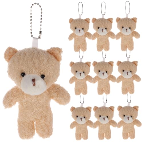 LALADEFIEE 10St Teddybär- Kleiner Bär Mini-Kuscheltiere Masse Bär Schlüsselanhänger Plüsch kleines Bärenspielzeug hängende Mini-Bärenfiguren kleine Bären aufhängen -Fleece von LALADEFIEE