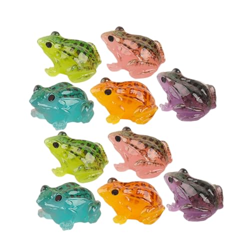 LALADEFIEE 10st Mikrolandschaftsfrosch Mini-froschfigur Tischdekoration Puppenhaus-dekor Heimdekoration Kleine Büroeinrichtung Niedliches Froschdekor Lebendige Froschzimmerdekoration Harz von LALADEFIEE