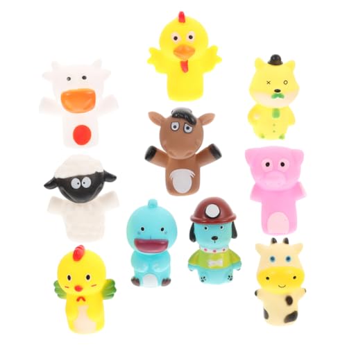 LALADEFIEE 10st Spielzeug-handpuppe Tierfiguren Fingerspielzeug Geschichtenerzählende Fingerpuppen Tierfingerpuppen Für Kleinkinder Fingerpuppen Spielzeug Eltern-Kind-Spielzeug Vinyl von LALADEFIEE