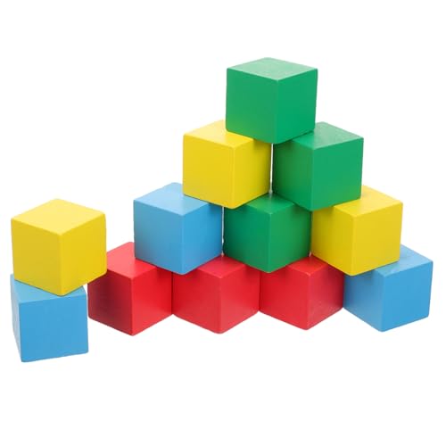 LALADEFIEE 12 Bunte Holzbausteine Pädagogisches Spielzeug Für Die Frühe Bildung Geometrische Formen Für Kinder Ideal Für Grundschule Und Familienspiele von LALADEFIEE