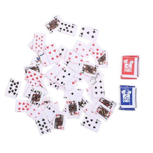 LALADEFIEE Mini Pokerkarten 12 Normal Poker Kleine Spielkarten Für Brettspiele Puppenhaus Deko Und Erwachsene Ideal Für Zuhause Bar Oder Büro von LALADEFIEE