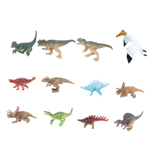 LALADEFIEE 12 Stück Dinosaurier Figuren Set Realistische Simulationsspielzeuge Mini Dinosaurier Modelle Für Kreative Spielstunden Ideal Deko Für Teich Oder Kinderzimmer von LALADEFIEE