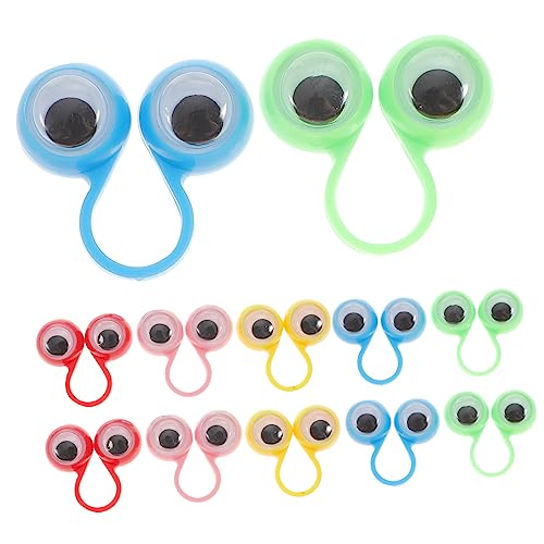 LALADEFIEE 12 Stück Fingerspielzeug Mit Großen Augen Pädagogische Fingerringpuppen Lustiges Fingerspiel Für Kinder Ideales Und Partygeschenk Für von LALADEFIEE