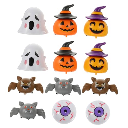 LALADEFIEE Halloween Spielzeugautos Rückziehspielzeug Für Halloween Deko Mit Kürbis Geist Und Fledermaus Motiven Ideales Für Halloweenpartys von LALADEFIEE