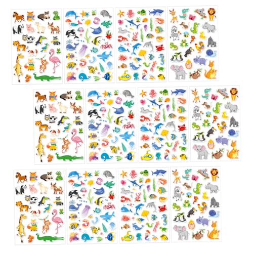 LALADEFIEE 12St Ozeanaufkleber belohnungssticker Kinder tiersticker Sticker meerestiere Stickers for Laptop Selbstklebende Meerestier-Aufkleber Aufkleber für Wasserflaschen lustig PVC von LALADEFIEE