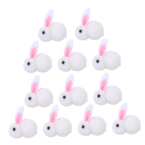 LALADEFIEE 12St Plüschhase Hase Osternest Mini-Hasen Mini Stoffhase Plüsch-Kaninchen-Puppe Mini-Tiere Kinder weihnachtsdeko Weihnachts Figuren Christbaumschmuck Desktop-Kaninchen-Schmuck Weiß von LALADEFIEE