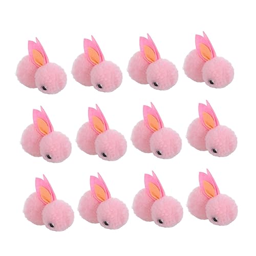 LALADEFIEE 12st Plüschhase Mini-Kaninchen-plüschtier Flauschige Hasenpuppe Weihnachten Ausgestopft Weißer Hase Kuscheltiere Chinesisches Sternzeichen Plüsch Miniaturpuppen Plüschpuppe Rosa von LALADEFIEE