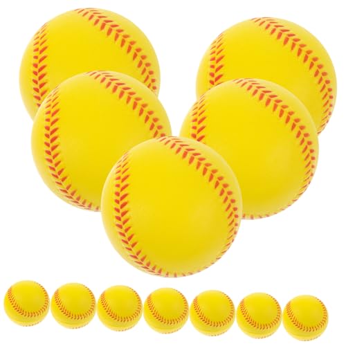 LALADEFIEE 12st Schwamm-Baseball Sport-stressbälle Softbälle Trainieren Baseballbälle Trainingsball Für Kinder Lustiges Ballspielzeug Kinder Trainieren Baseball Trainingsbälle Yellow Pu von LALADEFIEE