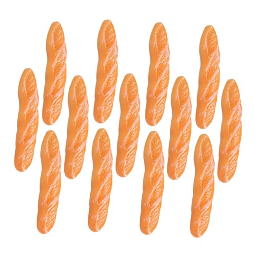 LALADEFIEE 13st Nachgemachtes Langes Baguette Gefälschtes Französisches Brot Lebensechtes Langes Brot Simulation Kunstbrot Künstliche Nahrung Falsches Brot Realistischer Kuchen Orange Harz von LALADEFIEE