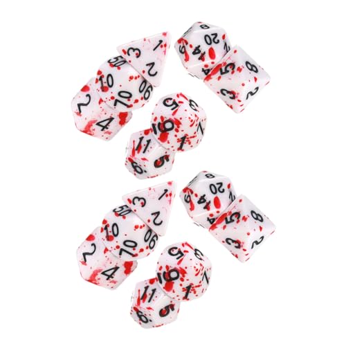 LALADEFIEE 14 Stück Teiliges Tragbares Acryl Würfelset mit Blutspritz-Design Unregelmäßige Form für Halloween und Party Leichtes Polyeder Zubehör für Rollenspiele und Brettspiel Dekoration LALADEFIEE 14 Stück Teiliges Tragbares Acryl Würfelset mit Blutspritz-Design Unregelmäßige Form für Halloween und Party Leichtes Polyeder Zubehör für Rollenspiele und Brettspiel Dekoration von LALADEFIEE