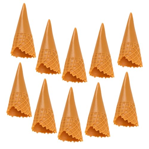 LALADEFIEE 15St Simulationskegel bisschen bastelzeug passenge fogelschreker mockin Eistüten-Essensspielzeug gefälschte Eiswaffel kreative Handyhüllen-Anhänger Haarnadel-Charme PVC Light Brown von LALADEFIEE