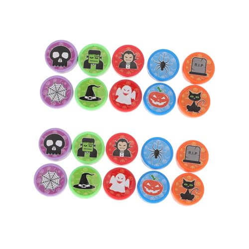 LALADEFIEE 2 Kisten Halloween-Stempel Strumpf Stuffer Leckereien Kinderstampfer Halloween Theme Halloween Kinder Party Kinderspielzeug Spielzeuge Robbenspielzeug Spielzeug aus Plastikstempeln von LALADEFIEE