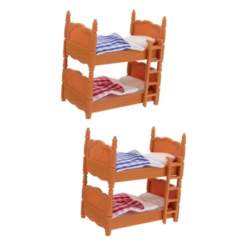 LALADEFIEE 2 STK Bett Babyhochstühle puppenhaus babywiege Puppenhauszubehör Dekor Koje Portable Bed hochbeet aus Kunststoff bebybeet tischkrippen Simulationsmöbel Mini-Schlafzimmermöbel PVC von LALADEFIEE