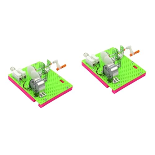 LALADEFIEE 2 Sätze Handgenerator Spielzeug Für Kinder Kidcraft-spielset Kinder Tylonal Generator-Motor-Spielzeug Generator Tragbar Spielzeugauto-bausatz Mit Solarpanel Solar-kit Green Plastik von LALADEFIEE