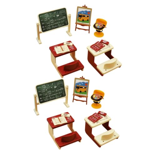LALADEFIEE 2 Sätze Miniatur Klassenzimmer Dekor Realistische Puppenhaus Schulmöbel mit Kreidetafel und Stühlen Kompakte DIY Miniatur Zubehör für Puppenhaus und Foto Requisiten LALADEFIEE 2 Sätze Miniatur Klassenzimmer Dekor Realistische Puppenhaus Schulmöbel mit Kreidetafel und Stühlen Kompakte DIY Miniatur Zubehör für Puppenhaus und Foto Requisiten von LALADEFIEE