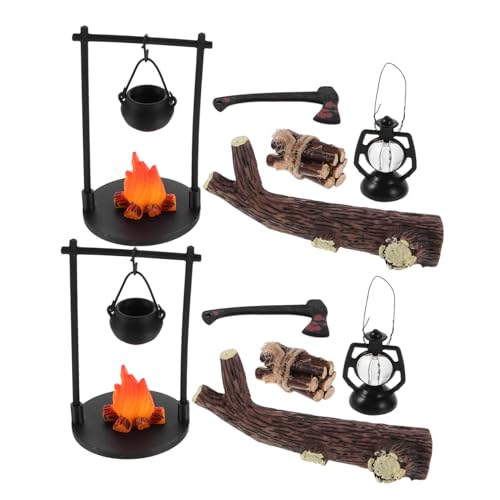 LALADEFIEE 2 Sätze Miniature Dollhouse Fireplace und Hanging Stove Set Realistische Outdoor-küchenmodelle mit Bonfire Holzstapel Kompakte Micro-Szene Dekoration für Puppenhaus Zubehör LALADEFIEE 2 Sätze Miniature Dollhouse Fireplace und Hanging Stove Set Realistische Outdoor-küchenmodelle mit Bonfire Holzstapel Kompakte Micro-Szene Dekoration für Puppenhaus Zubehör von LALADEFIEE