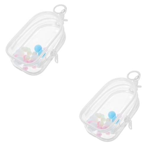 LALADEFIEE 2 Sets Show Tasche Puppentasche Figuren Display Tasche Puppen Display Tasche Transparente Vitrine Schlüsselanhänger Action Figuren Beutel Gepäck Hängende Verzierung von LALADEFIEE