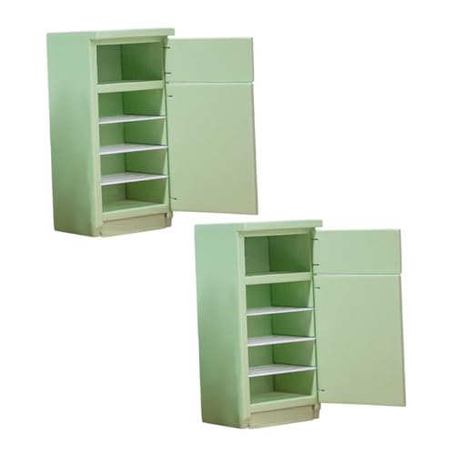 LALADEFIEE 2 Stück Maßstab Kühlschrank Modell Mini Haus Küchengerät für Rollenspiel Dekoration und Kreative Fotografie in Hellgrün LALADEFIEE 2 Stück Maßstab Kühlschrank Modell Mini Haus Küchengerät für Rollenspiel Dekoration und Kreative Fotografie in Hellgrün von LALADEFIEE
